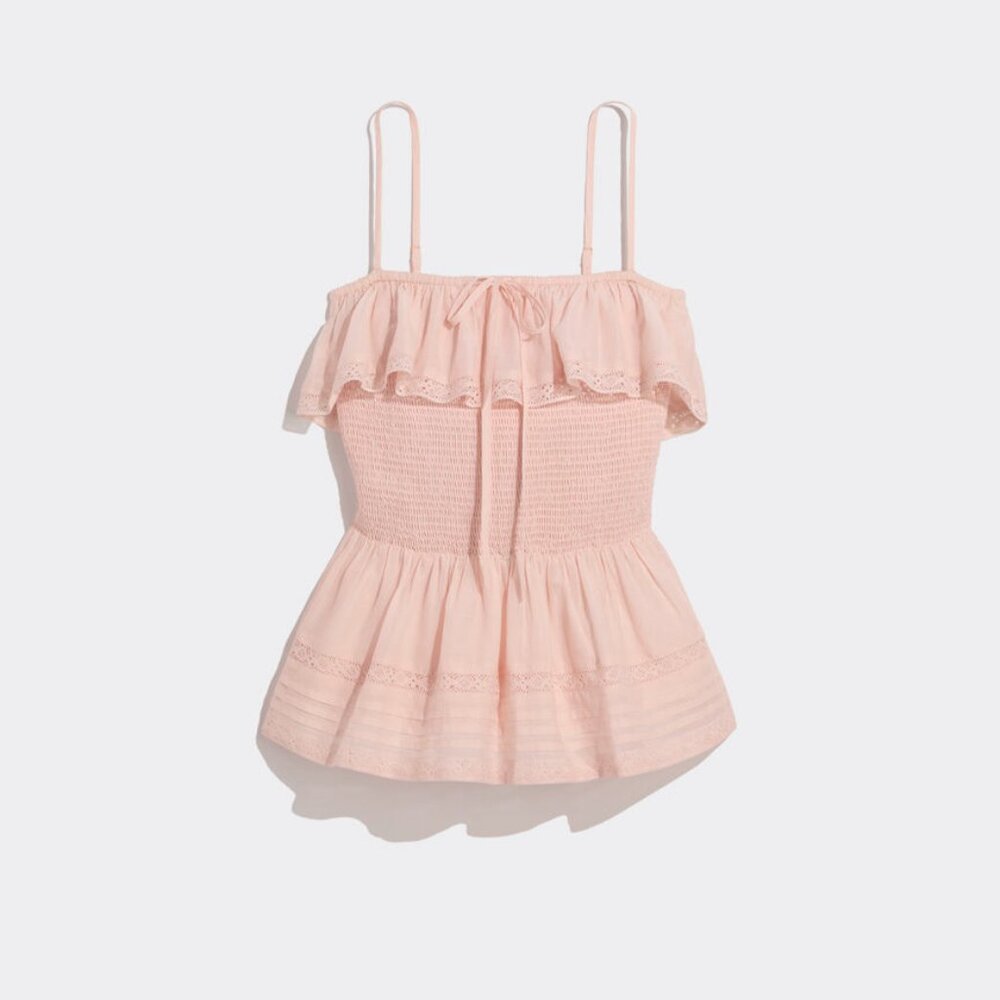 Vineyard Vines Smocked Lace Pintuck Top